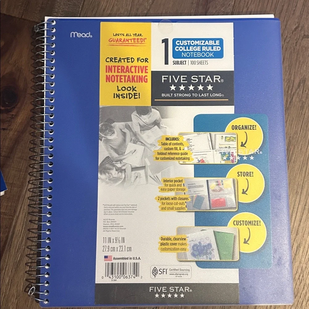 Mead 5-star lot.  3 folders, 3 spiral notebooks